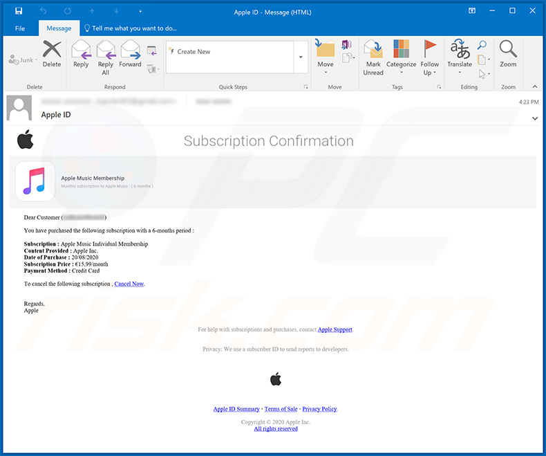 Apple-themed phishing email (2020-08-26)