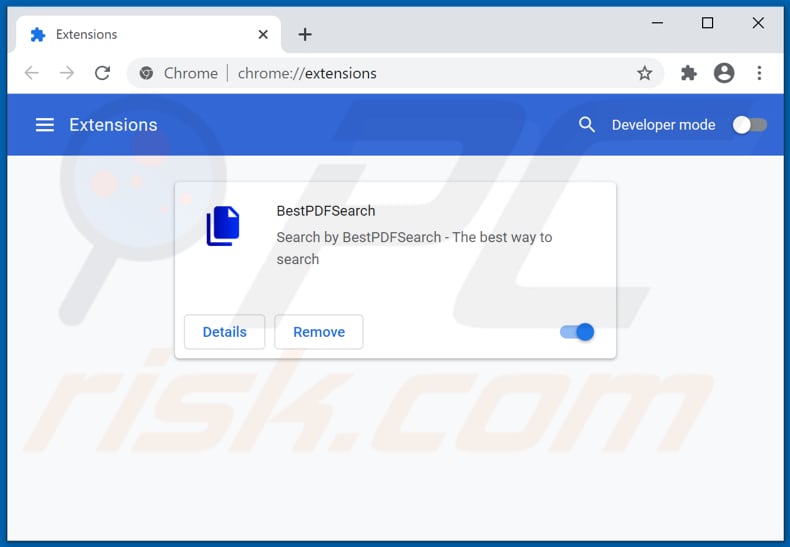 Removing bestpdfsearch.com related Google Chrome extensions