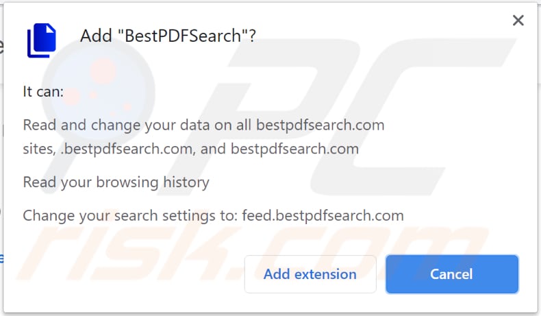 bestpdfsearch browser hijacker notification