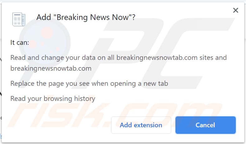 breaking news now browser hijacker notification