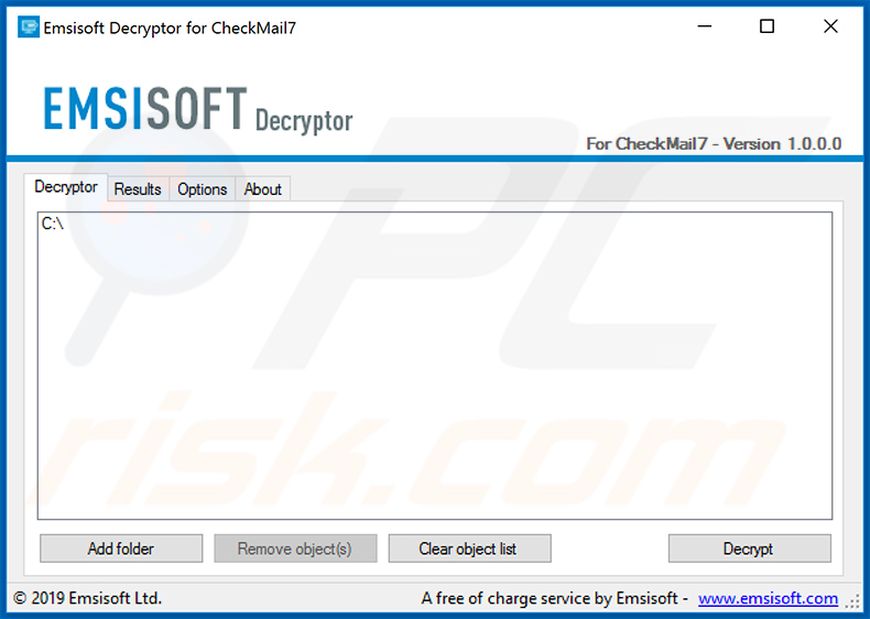 Emsisoft decryptor for CheckMail ransomware