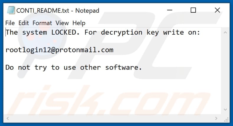 CONTI ransom note variant