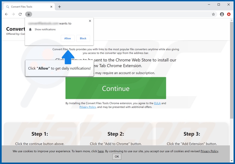 Website used to promote Convert Files Tools browser hijacker
