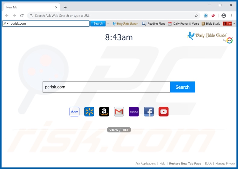 DailyBibleGuide browser hijacker