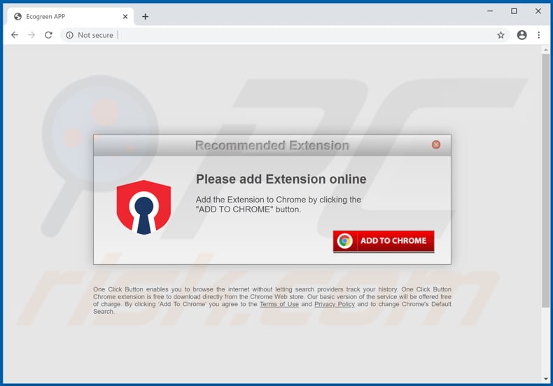 Website used to promote Ecogreen APP browser hijacker