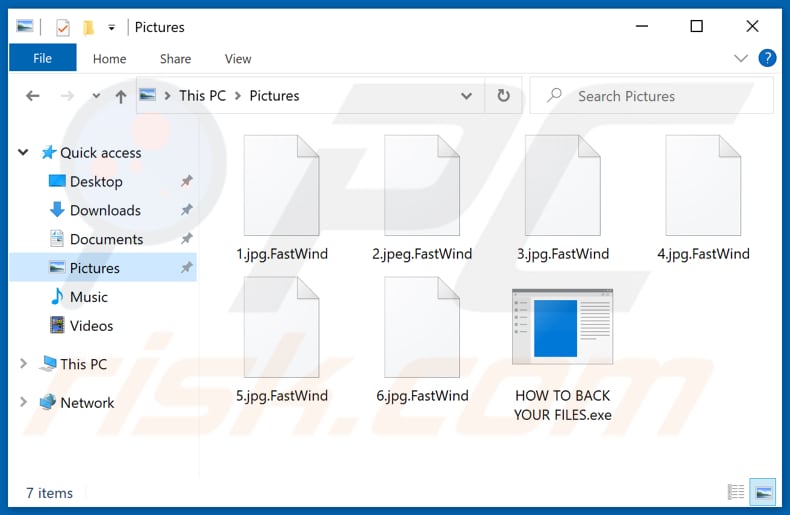 Files encrypted by FastWind ransomware (.FastWind extension)