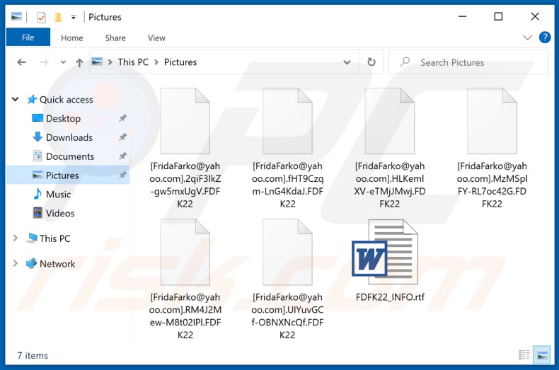 Files encrypted by FDFK22 ransomware (.FDFK22 extension)