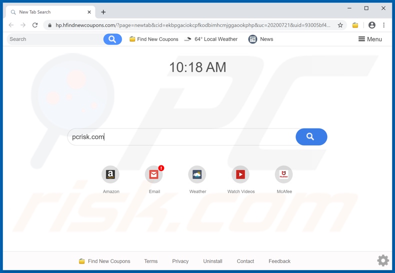 hfindnewcoupons.com browser hijacker