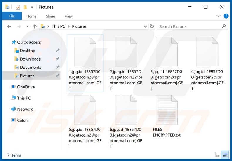 Files encrypted by GET ransomware (.GET extension)