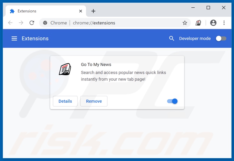 Removing hgotomynews.com related Google Chrome extensions
