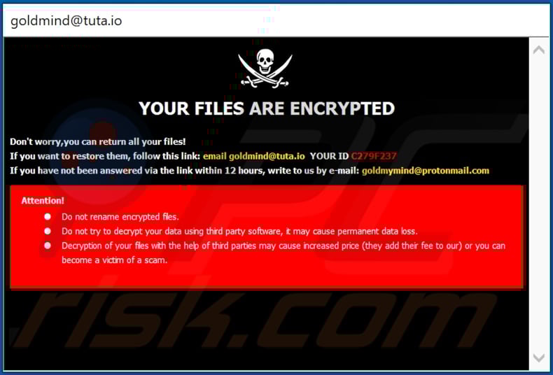 Gold decrypt instructions (pop-up)