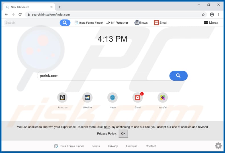 hinstaformfinder.com browser hijacker