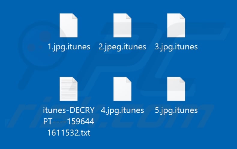 Files encrypted by iTunes (FlyStudio) ransomware (.itunes extension)