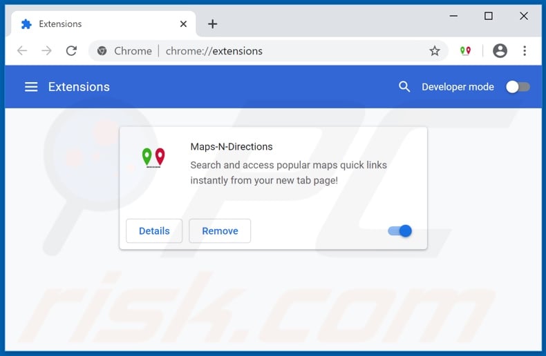 Removing hmapsndirections.co related Google Chrome extensions