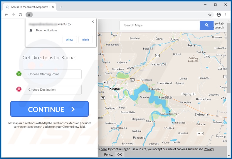 Website used to promote Maps-N-Directions browser hijacker