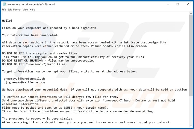 Morseop decrypt instructions (how restore hurt documents.inf)