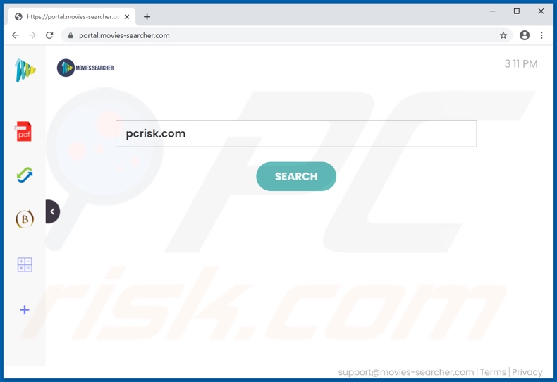 movies-searcher.com browser hijacker