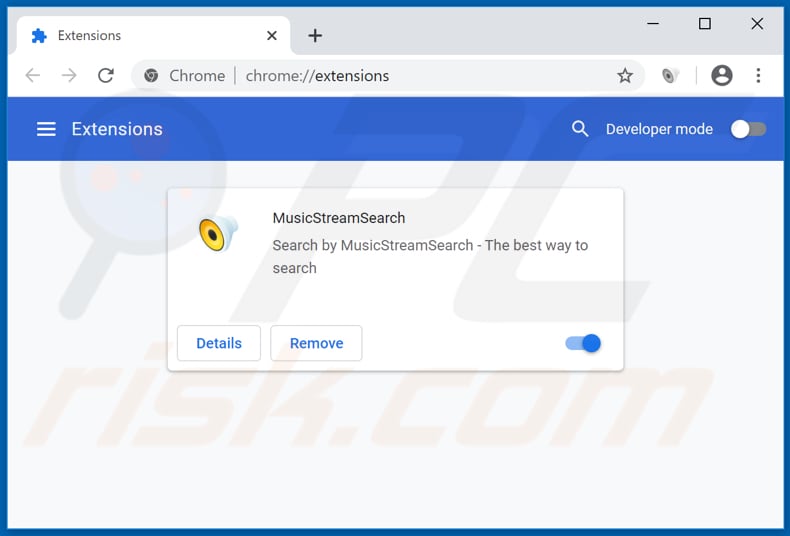 Removing musicstreamsearch.com related Google Chrome extensions