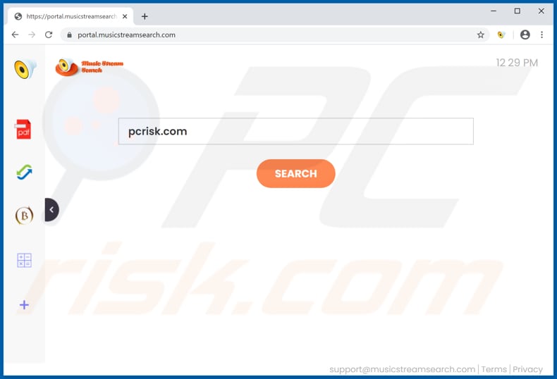 musicstreamsearch.com browser hijacker