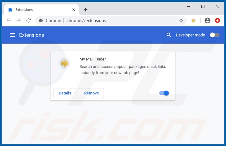 Removing hmymailfinder.com related Google Chrome extensions