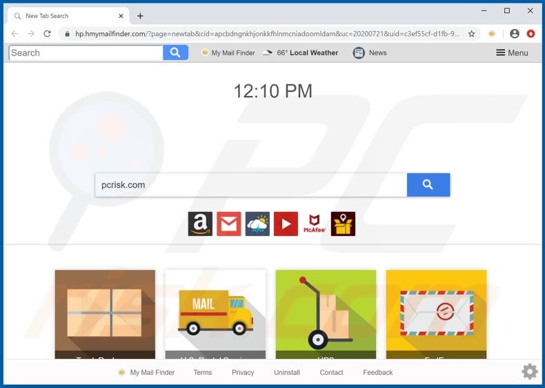hmymailfinder.com browser hijacker