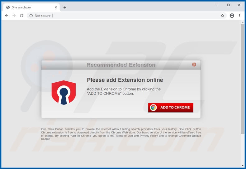 Website used to promote One search pro browser hijacker