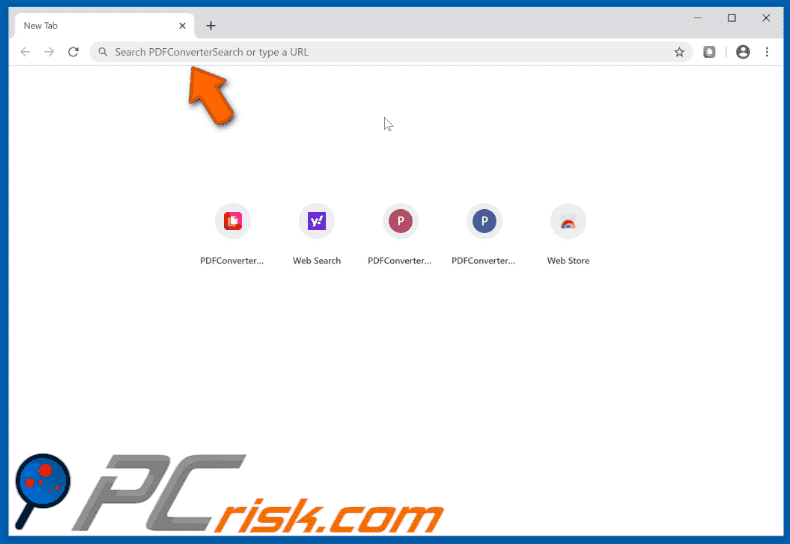 PDFConverterSearch browser hijacker appearance gif