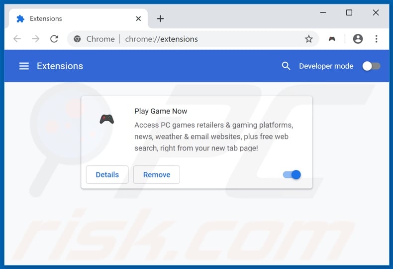 Removing playgamenowtab1.com related Google Chrome extensions