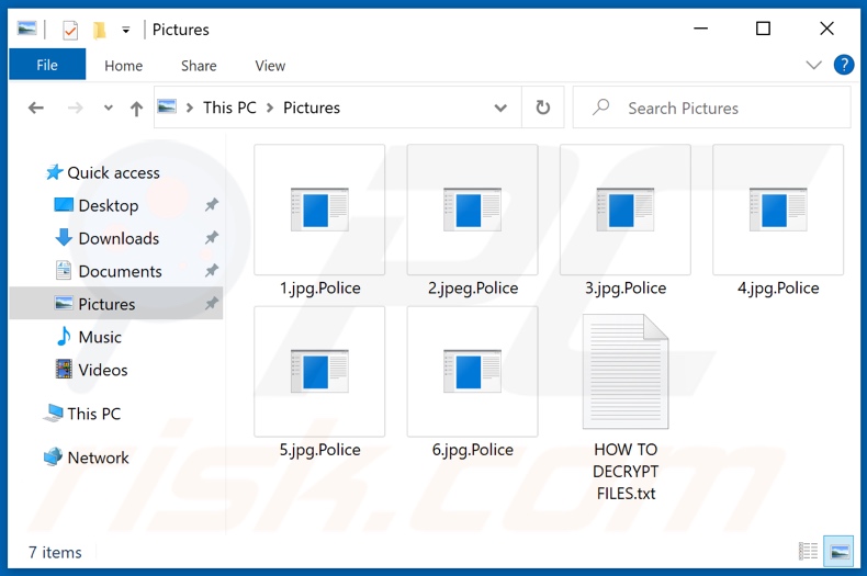 Files encrypted by Police ransomware (.Police extension)