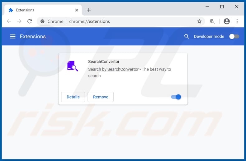 Removing searchconvertor.com related Google Chrome extensions
