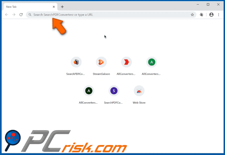 SearchPDFConverterz browser hijacker appearance GIF