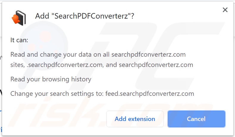 Nebula Search browser hijacker asking for permissions
