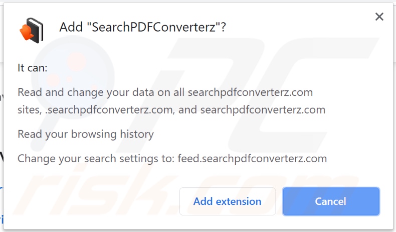 Nebula Search browser hijacker asking for permissions