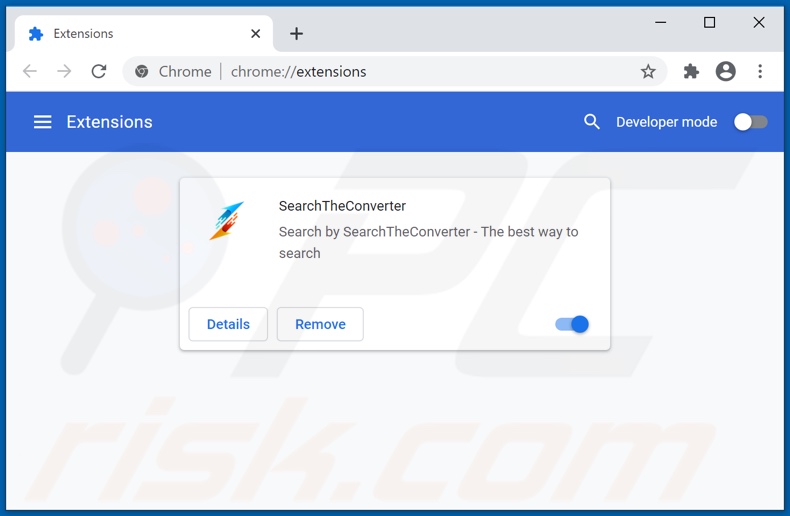 Removing searchtheconverter.com related Google Chrome extensions
