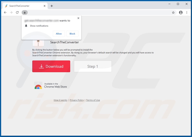 Website used to promote SearchTheConverter browser hijacker