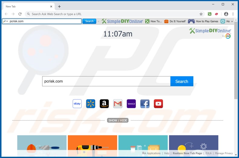 SimpleDIYOnline browser hijacker