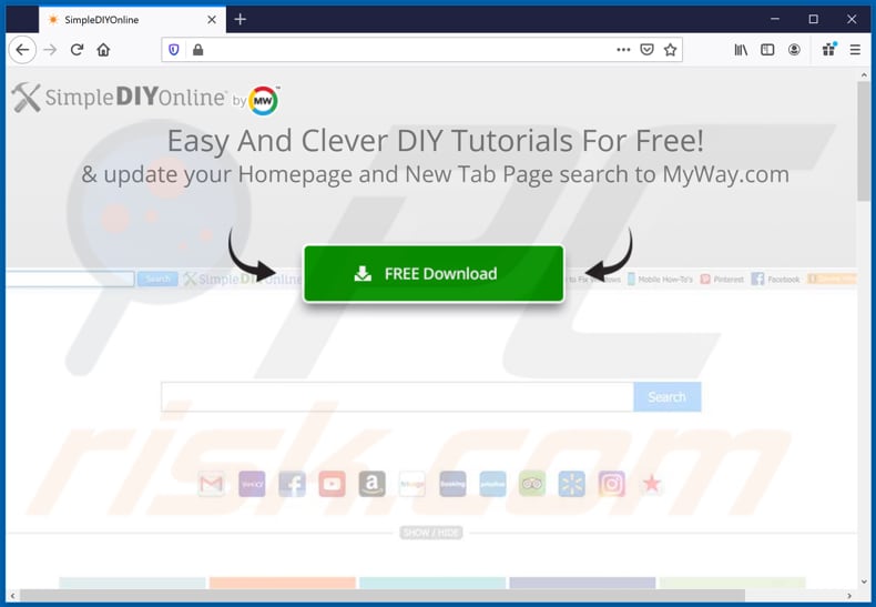 simplediyonline toolbar promoter firefox