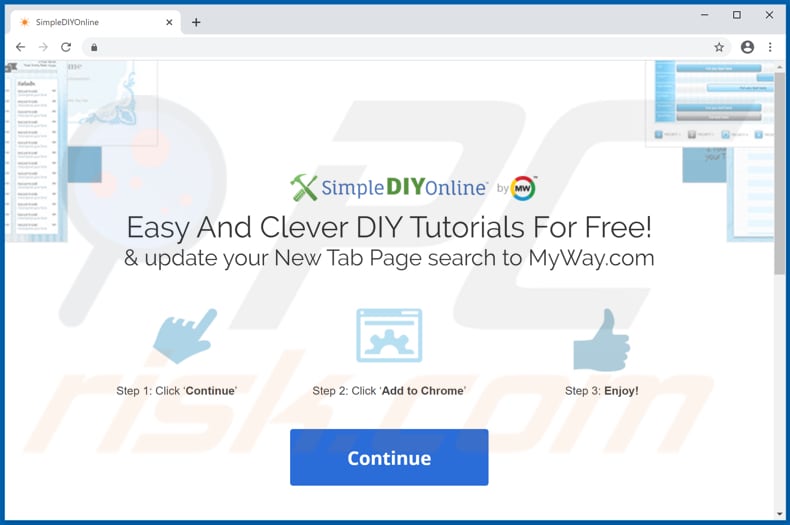 Website used to promote SimpleDIYOnline browser hijacker