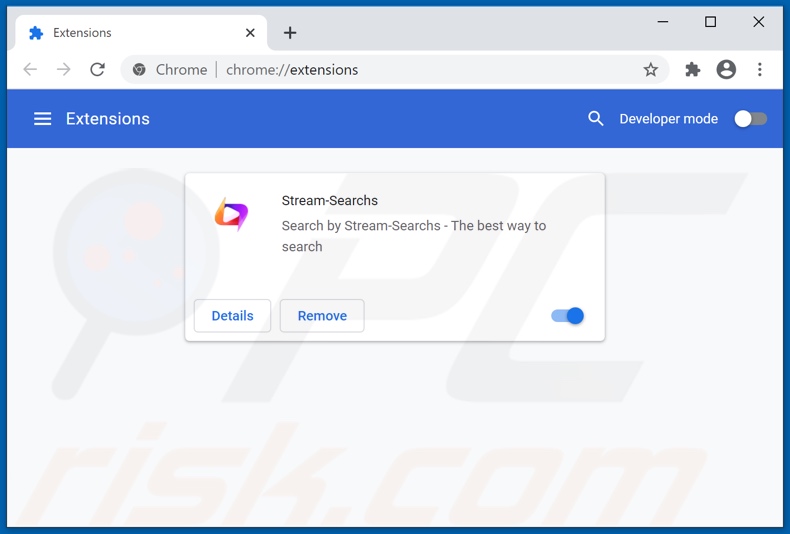 Removing streamssearch.com related Google Chrome extensions