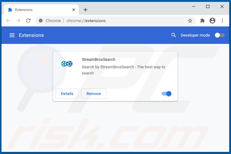 Removing streambrossearch.com related Google Chrome extensions