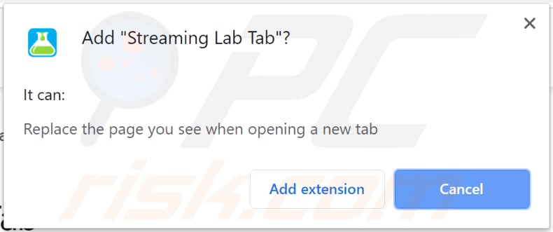 streaming lab tab browser hijacker notification