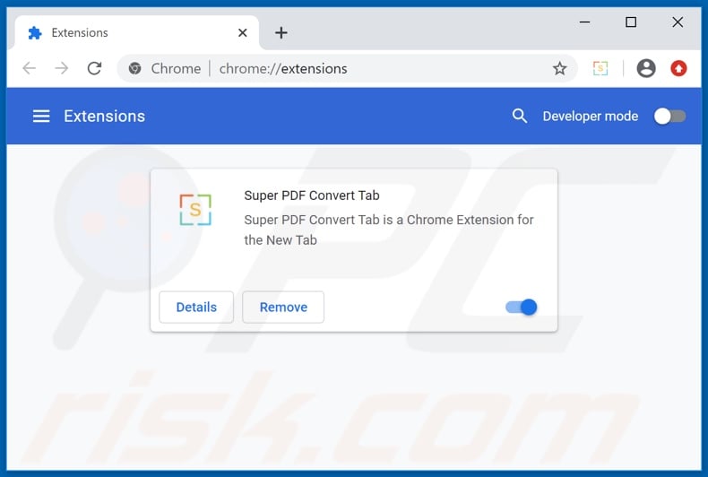 Removing super-pdf-convert.com related Google Chrome extensions