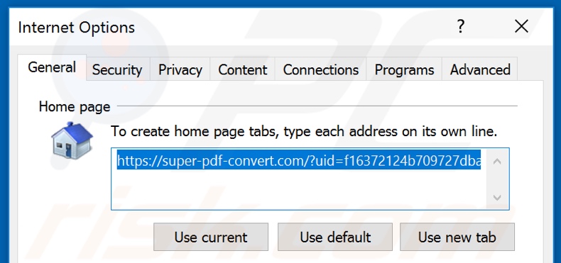 Removing super-pdf-convert.com from Internet Explorer homepage