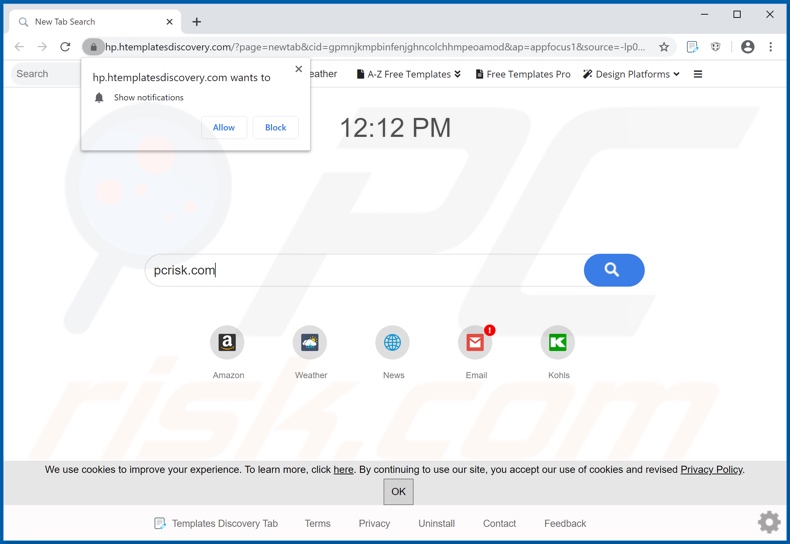 htemplatesdiscovery.com browser hijacker