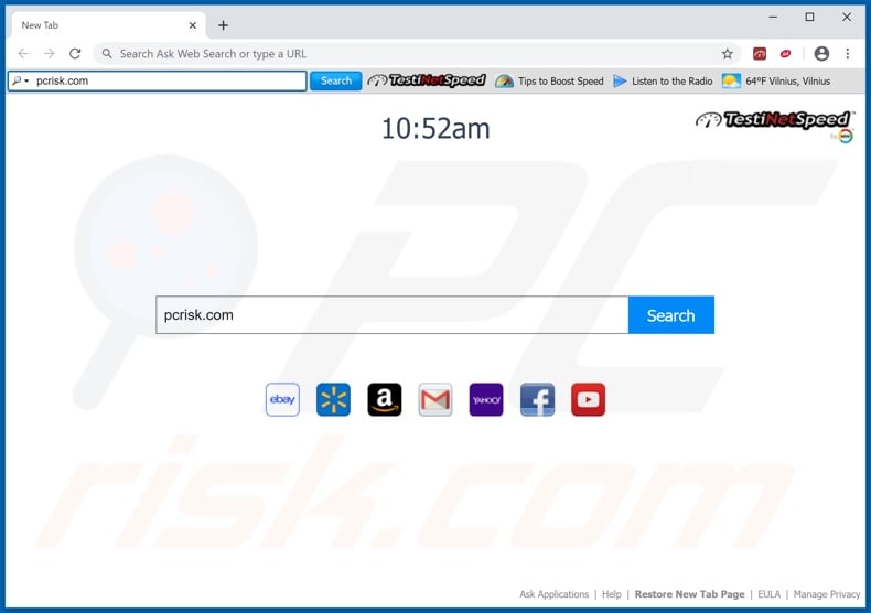 Test iNet Speed browser hijacker