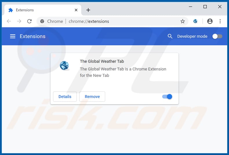 Removing the-global-weather.com related Google Chrome extensions