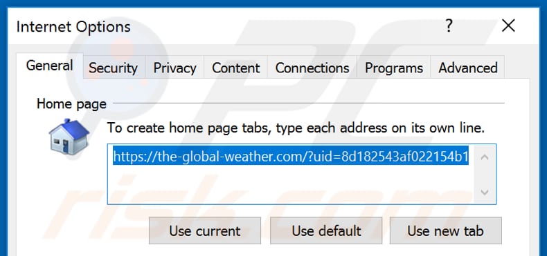 Removing the-global-weather.com from Internet Explorer homepage