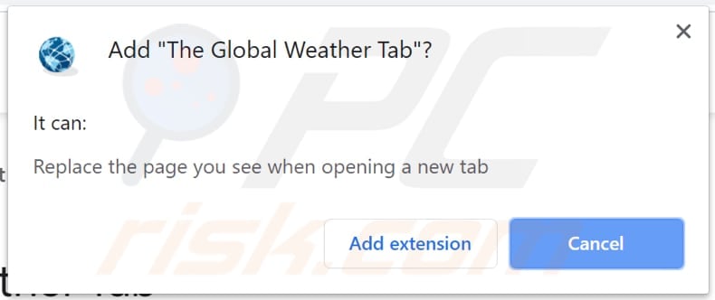 the global weather tab browser hijacker notification