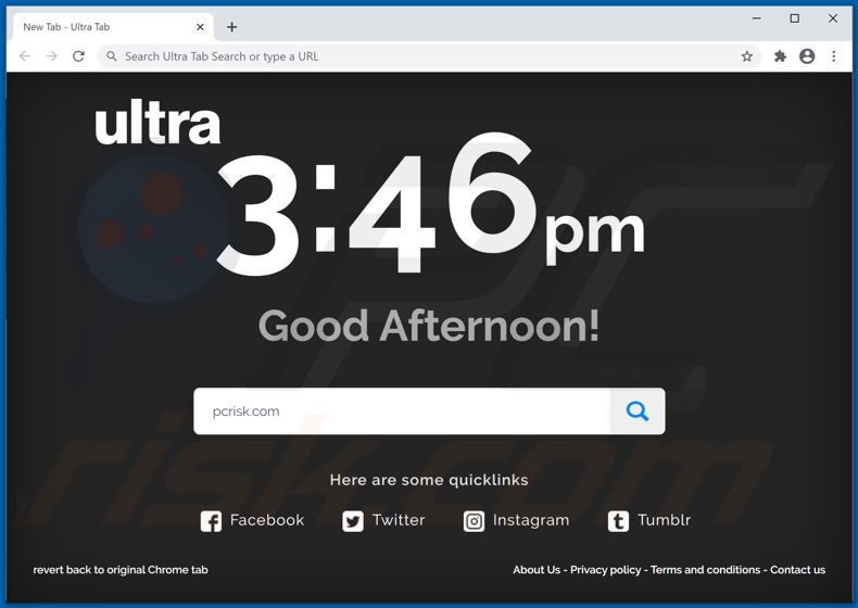 Ultra Tab browser hijacker another variant of ultra-search1
