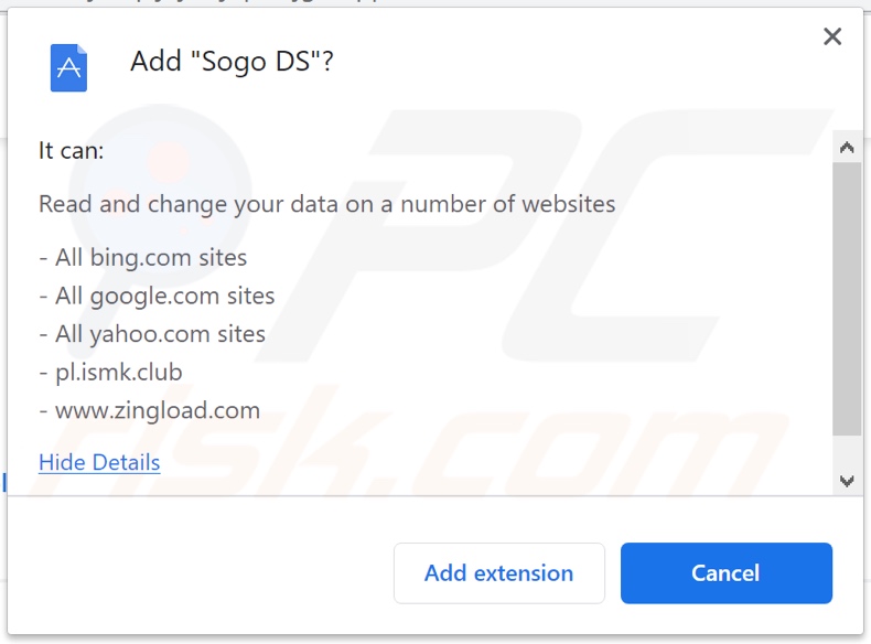 Sogo DS asking for permissions